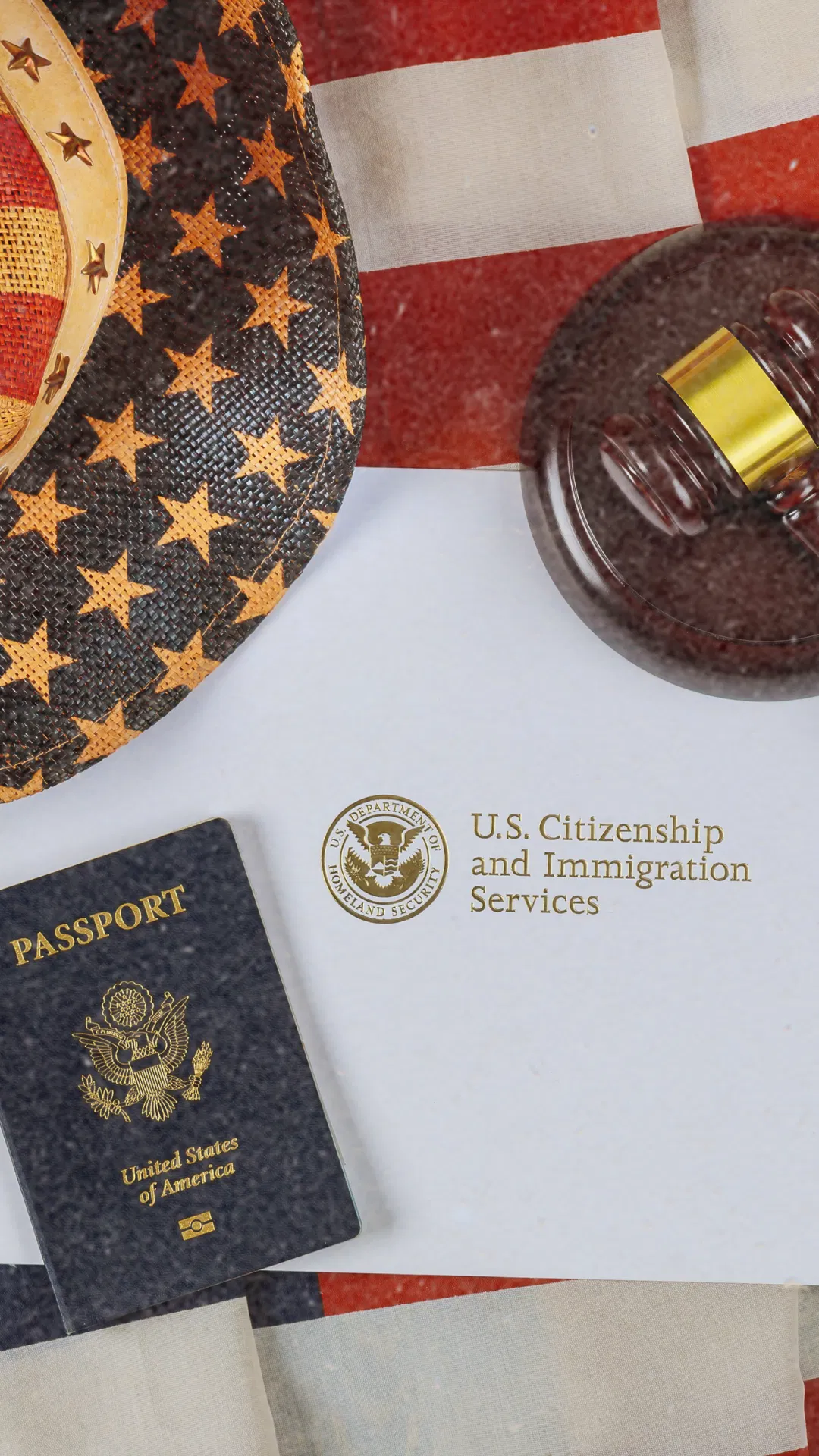 US Passport With A Gavel